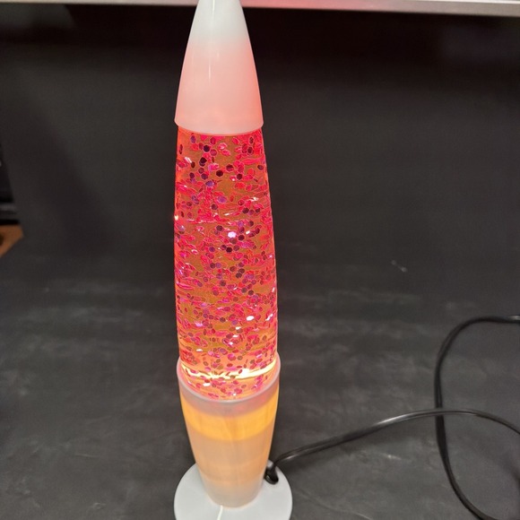 Other - white lava lamp With Pink Glitter 14" PRE OWNED